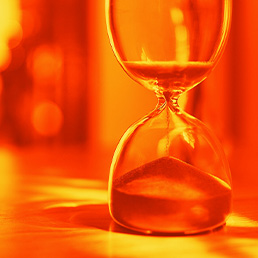 Orange hourglass
