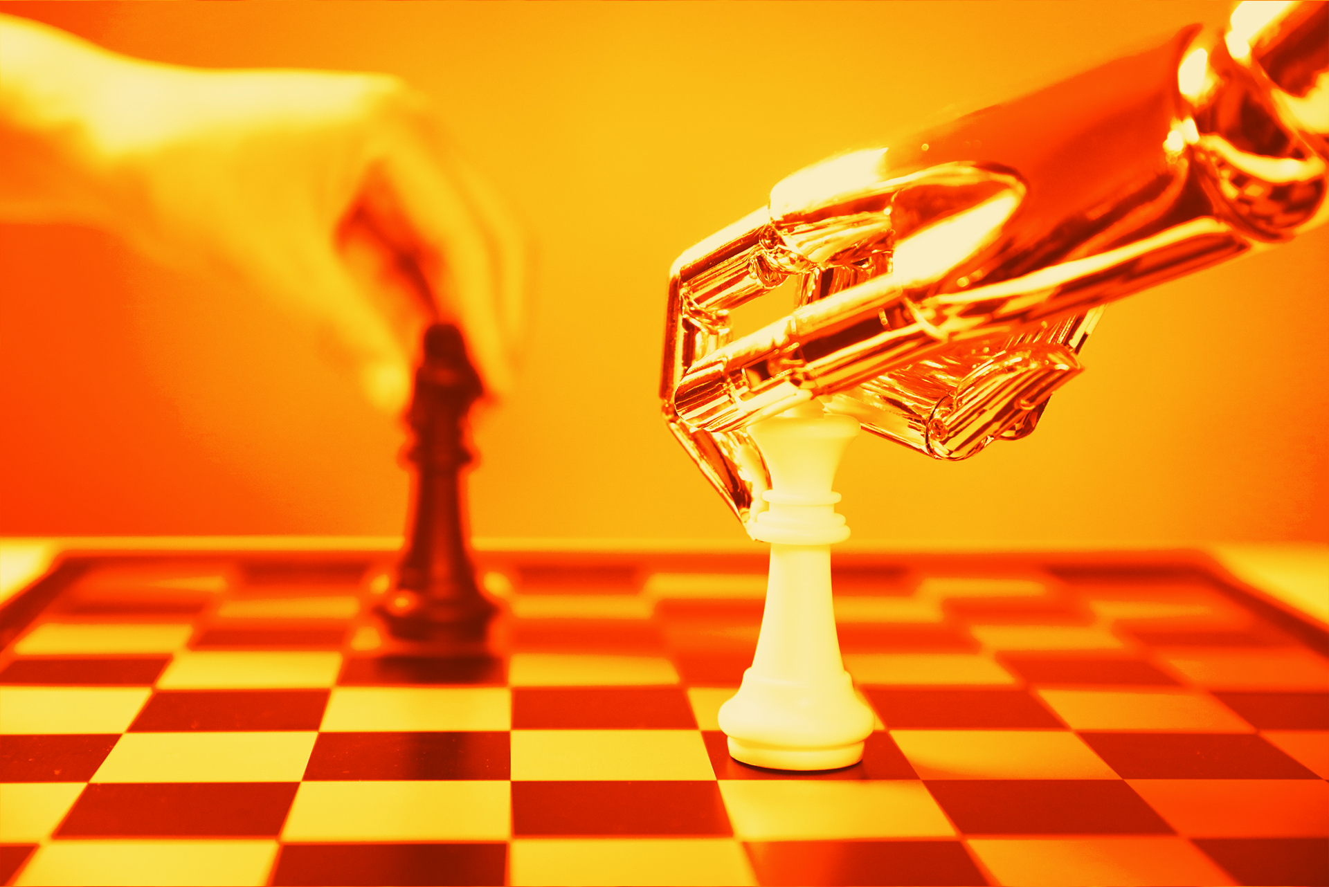 Human vs AI playing chess